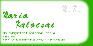 maria kalocsai business card